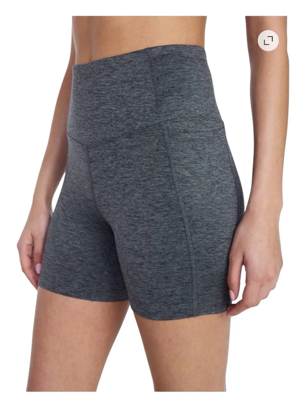 Athletic Works Women’s High-Waist Gym Bike Shorts Size M (8-10) Charcoal Heather